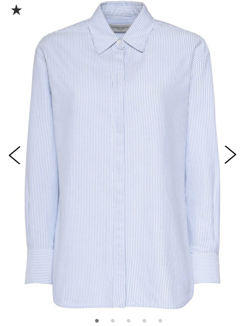 Golden Goose Blue and White Pinstripe Removable Collar Dress Shirt | M - Picture 2 of 8